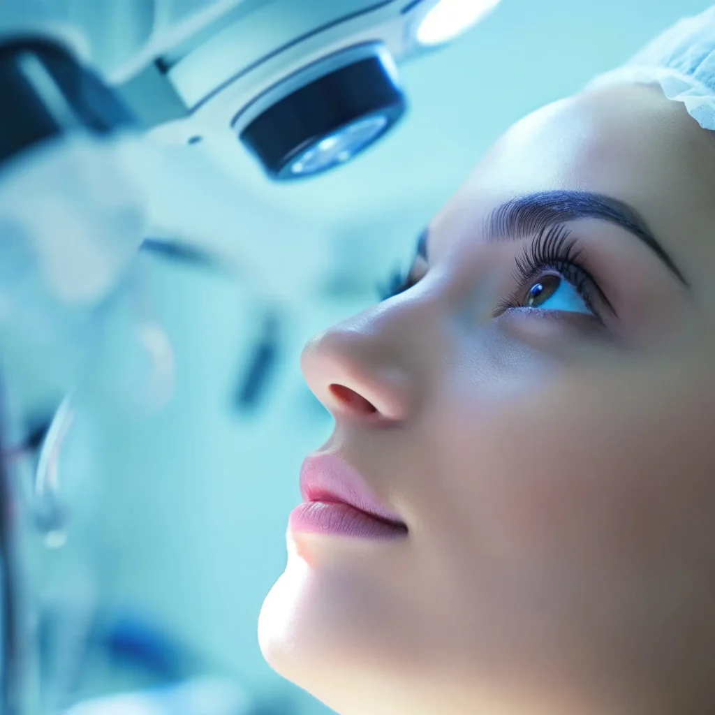 Doctor looking into excimer laser what is Laser Vision Correction surgery